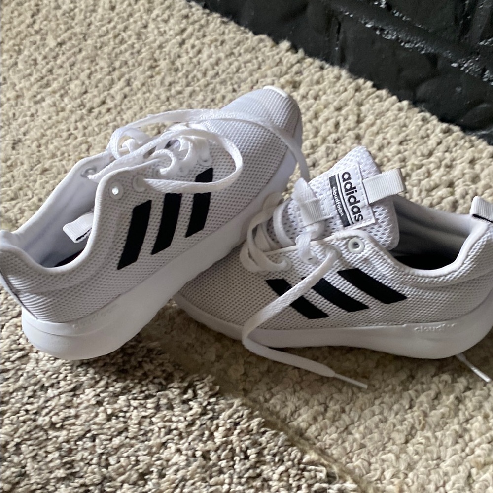 Adidas Classic White Sneakers with Black Stripes